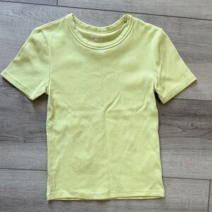 Lime Green Ribbed Shirt Size S NWOT